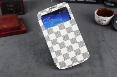 三星Galaxy Mega棕格子皮套 品質(zhì)保護(hù)與韓式時尚的完美融合